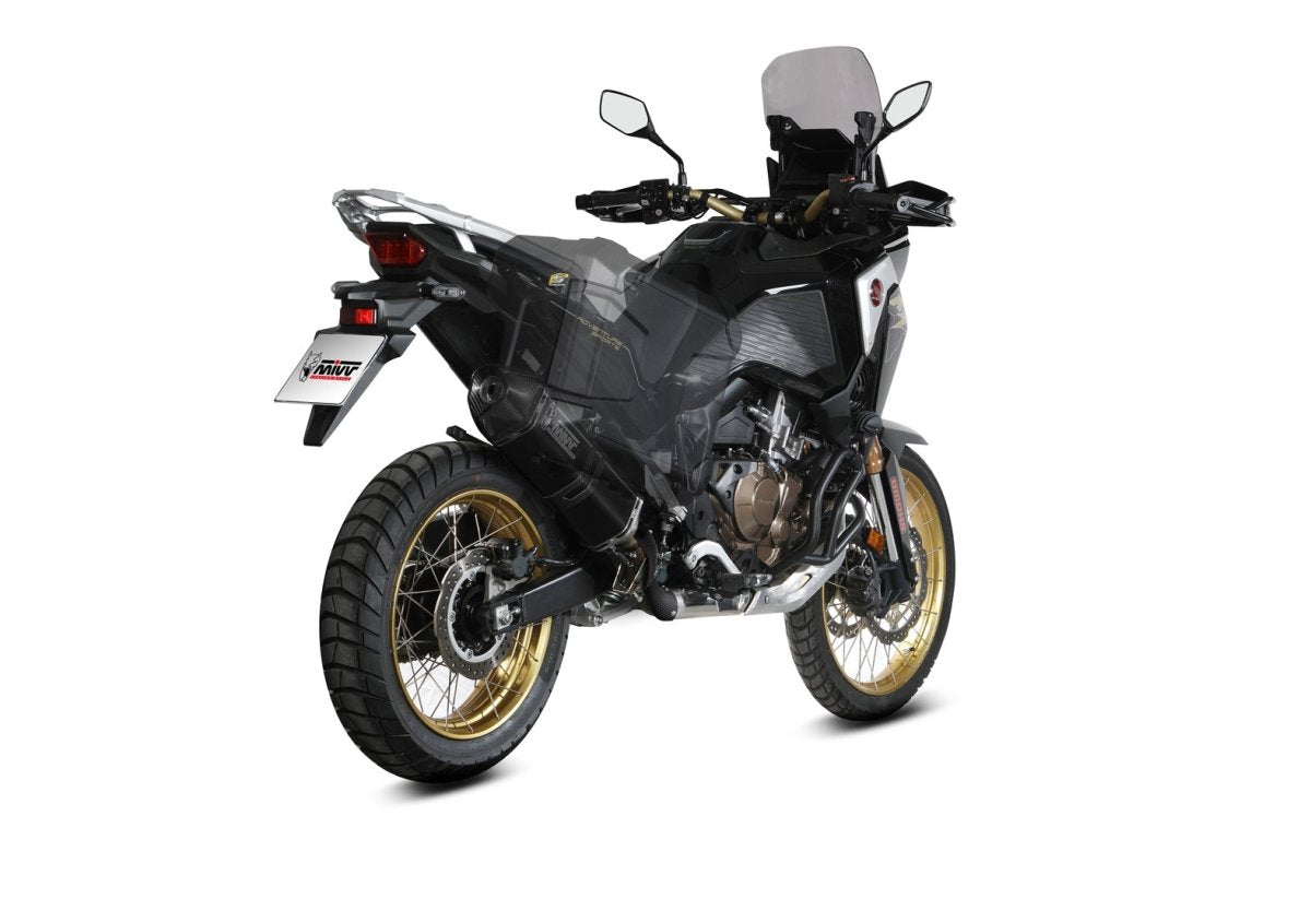 Escape homologado Mivv Speed Edge en Acero negro para Honda CRF 1100 L Africa Twin / ADV Sports 20-26