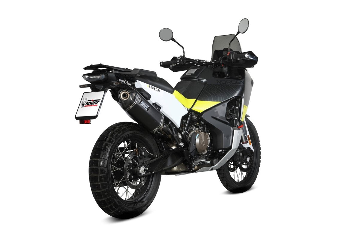 Escape homologado Mivv Speed Edge en Acero negro para Husqvarna Norden 901 22-26
