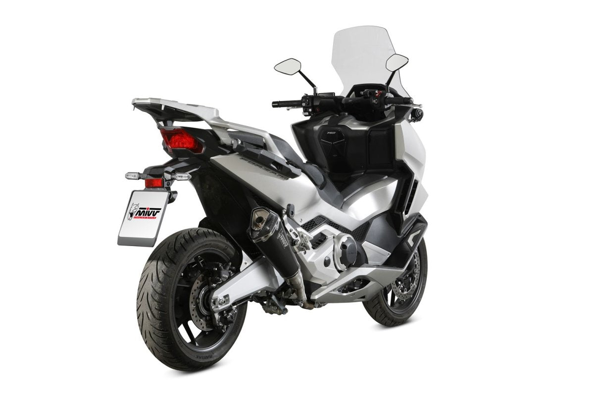 Escape homologado Mivv Delta Race en Acero negro para Honda Forza 750 21-26