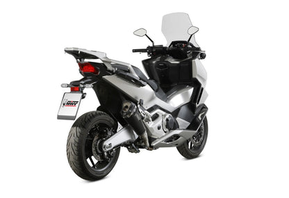 Escape homologado Mivv Delta Race en Acero negro para Honda Forza 750 21-26