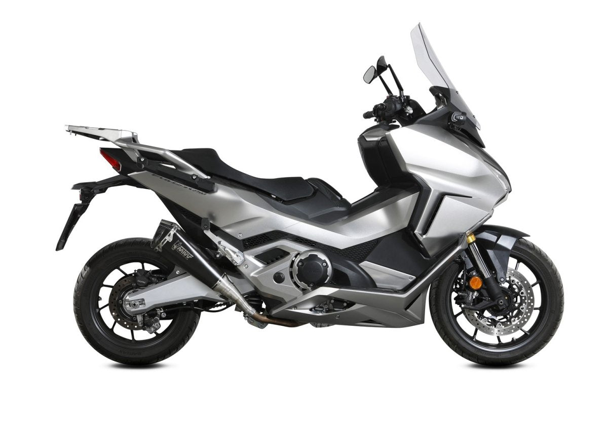 Escape homologado Mivv Delta Race en Acero negro para Honda Forza 750 21-26