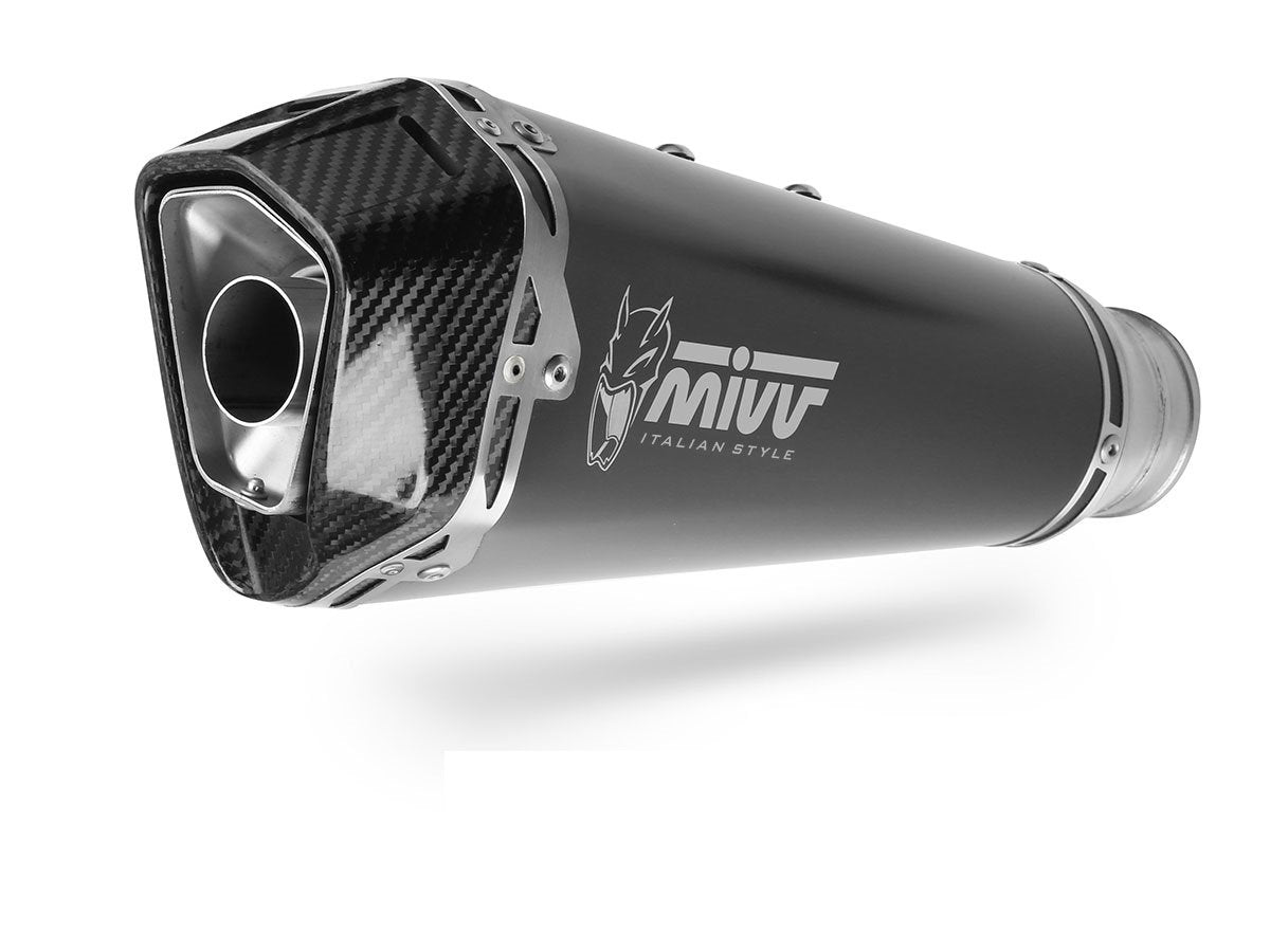 Escape homologado Mivv Delta Race en Acero negro para Honda Forza 750 21-26