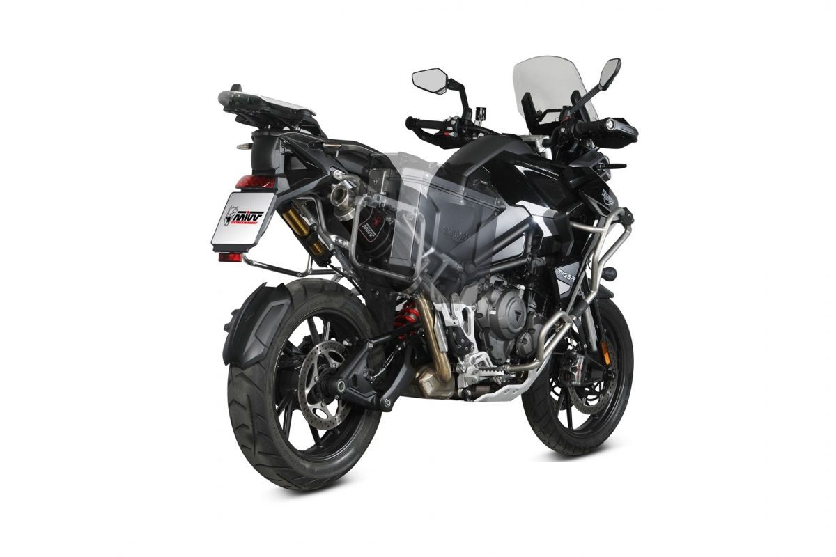 Escape homologado Mivv Dakar en Acero negro para Triumph Tiger 1200 21-26