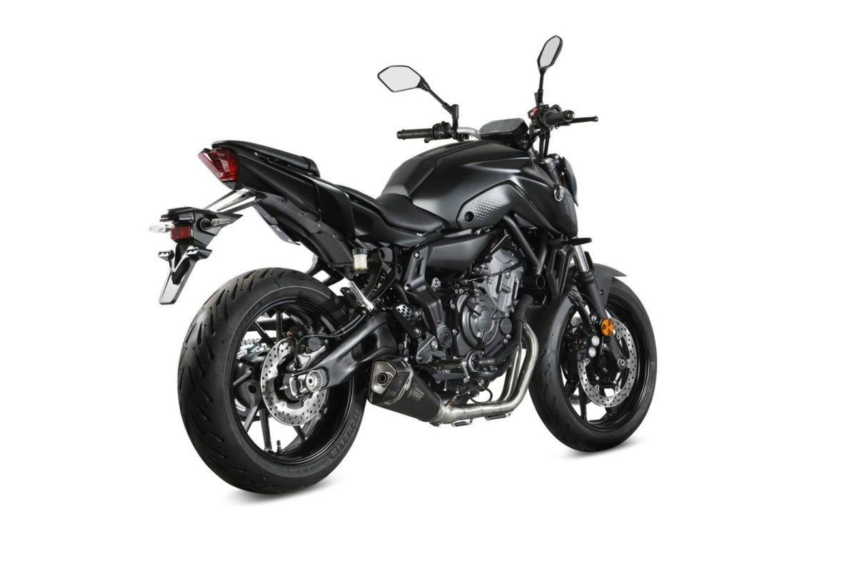 Escape completo homologado Mivv Delta Race en Acero negro para Yamaha MT 07 21-24