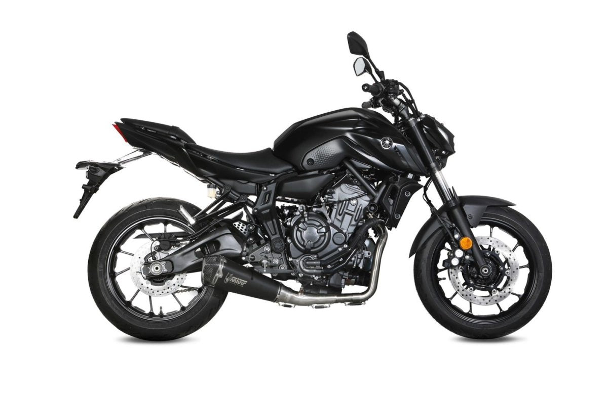 Escape completo homologado Mivv Delta Race en Acero negro para Yamaha MT 07 21-24
