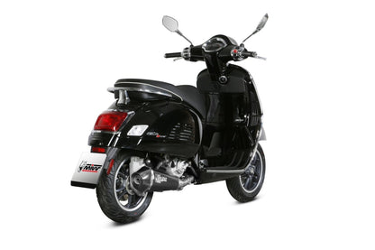 Escape homologado Mivv Delta Race en Acero negro para Piaggio Vespa GTS 300 Super 21-24