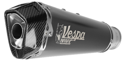 Escape homologado Mivv Delta Race en Acero negro para Piaggio Vespa GTS 300 Super 21-24