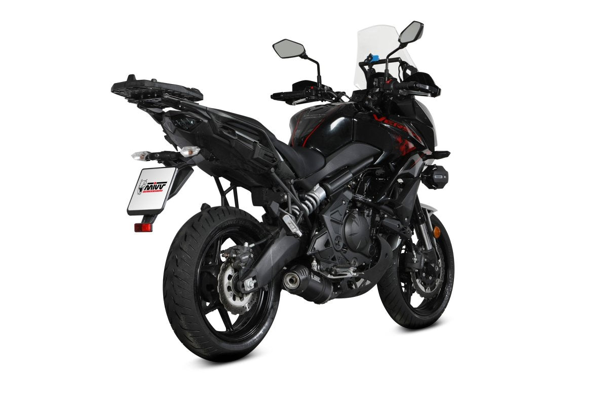 Escape completo homologado Mivv OVAL en Acero negro para Kawasaki Versys 650 21-23