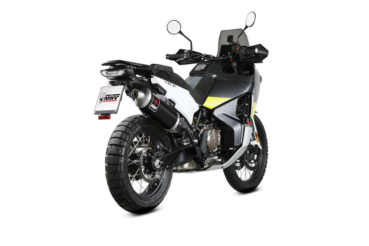 Escape homologado Mivv Dakar en Acero negro para Husqvarna Norden 901 22-26