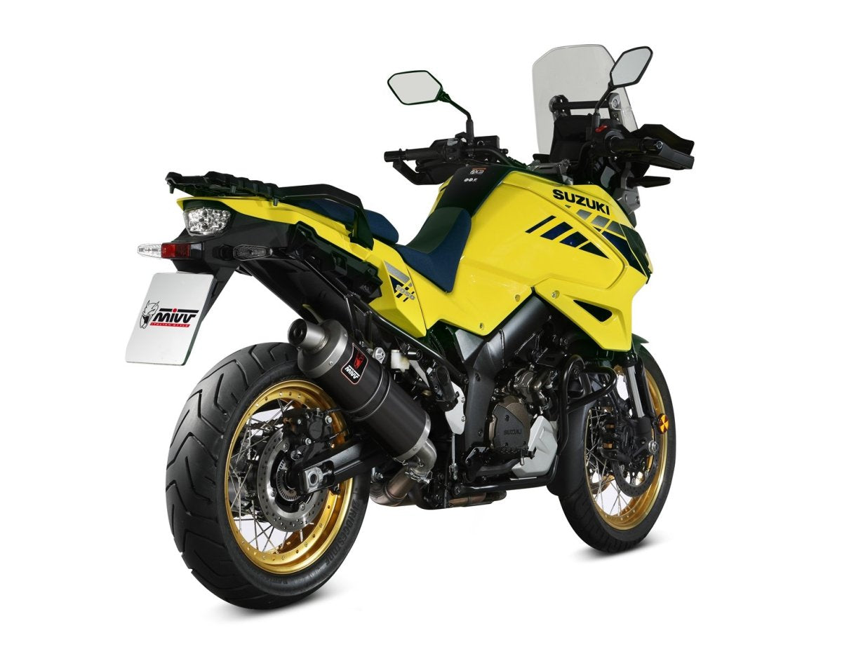 Escape homologado Mivv Dakar en Acero negro para Suzuki DL 1000 V-STROM 14-20 | DL 1050 V-STROM 20-26