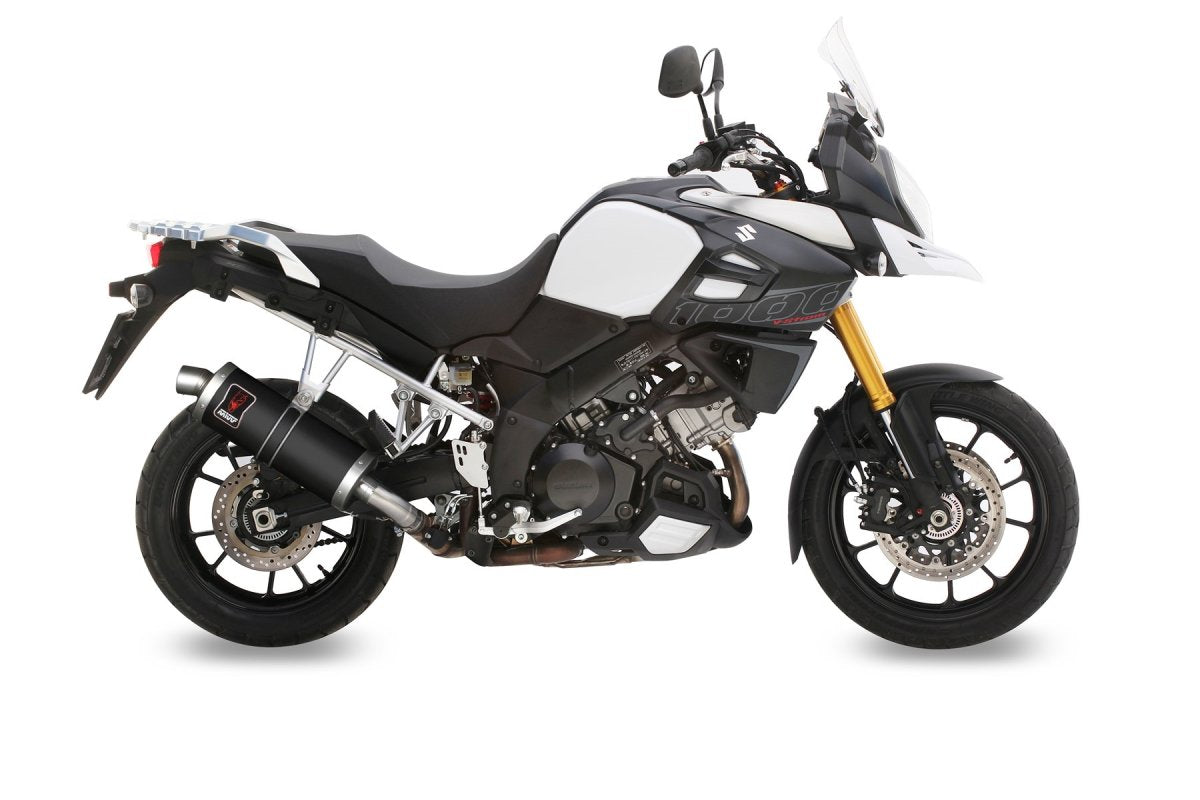 Escape homologado Mivv Dakar en Acero negro para Suzuki DL 1000 V-STROM 14-20 | DL 1050 V-STROM 20-26
