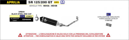 Catalizador ARROW 11051KZ para APRILIA SR GT / SPORT 125 22-24 | SR GT / SPORT 200 22-24