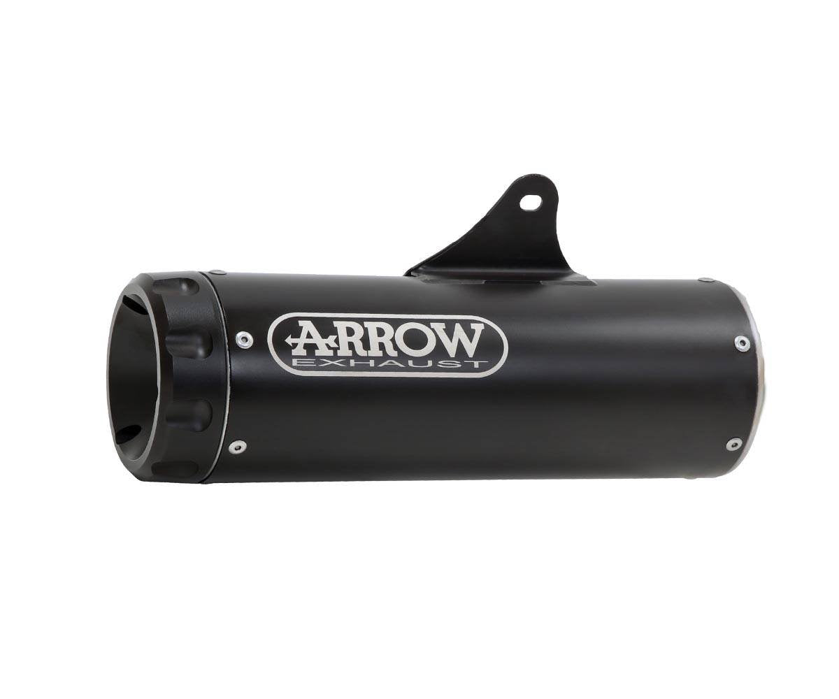 Escape ARROW Rebel homologado en aluminio negro con tapa en aluminio negro para HONDA CL 500 23-24 - vista 1