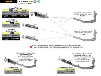 Colectores ARROW no homologados en titanio para BMW S 1000 RR/R 19-26 | M 1000 RR/R 21-26 | M 1000 XR 25-26 - vista 5