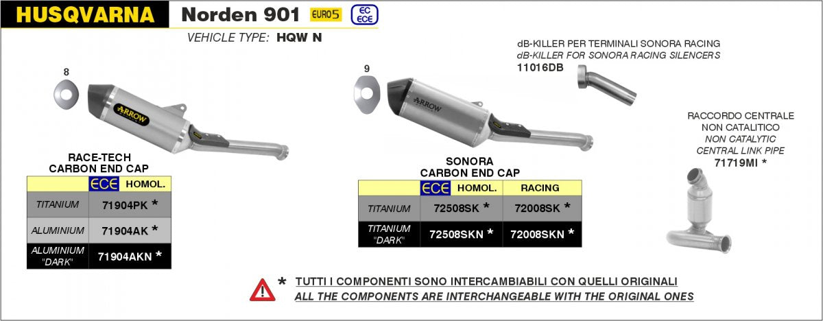 Escape ARROW Sonora no homologado en titanio para KTM 790 ADVENTURE 2024 | 890 ADVENTURE  | 890 SMT 23-24 | HUSQVARNA NORDEN 901 22-23 - vista 5