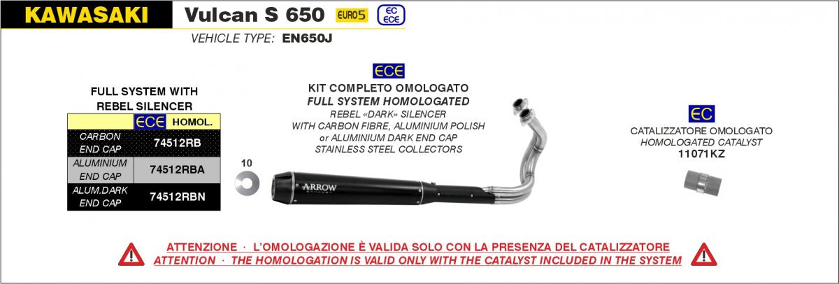 Catalizador ARROW 11071KZ para Kawasaki - vista 3