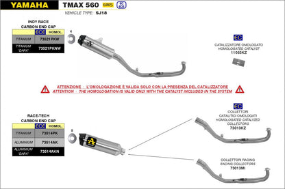Catalizador ARROW 11053KZ para YAMAHA T-MAX 530 | T-MAX 560 | HONDA ADV 350 | KYMCO AK 550