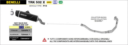 Colectores ARROW no homologados en acero inoxidable para BENELLI TRK 502 X 21-23 - vista 2
