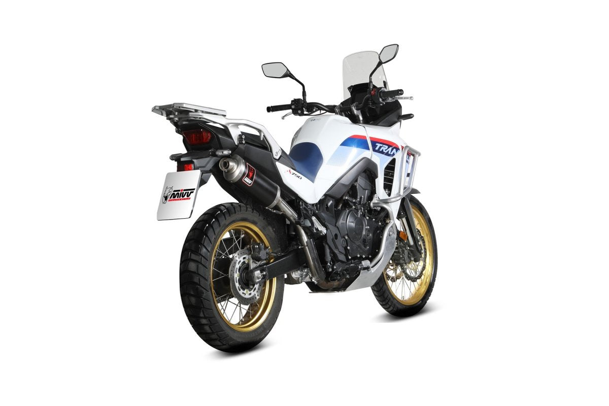 Escape homologado Mivv Dakar en Acero negro para Honda XL 750 Transalp 23-26