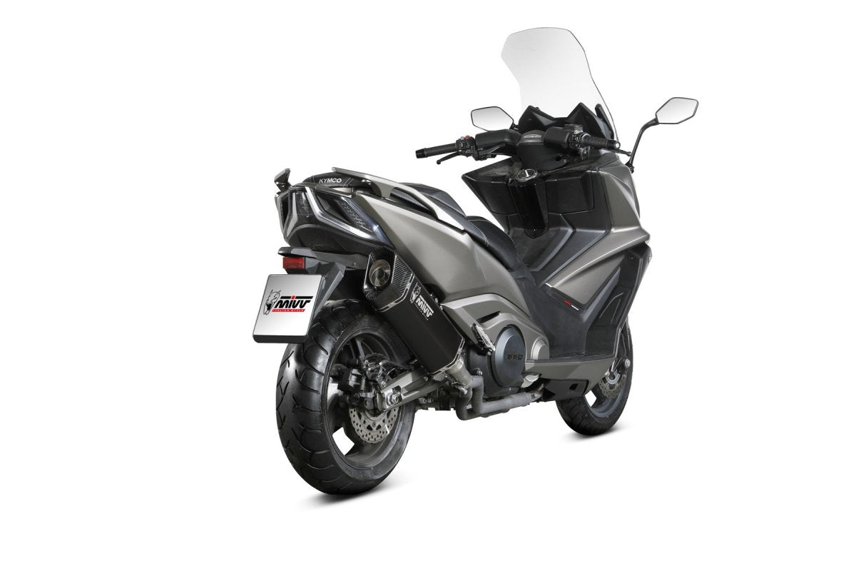 Escape homologado Mivv SR-1 en Acero negro para Kymco AK 550 21-24