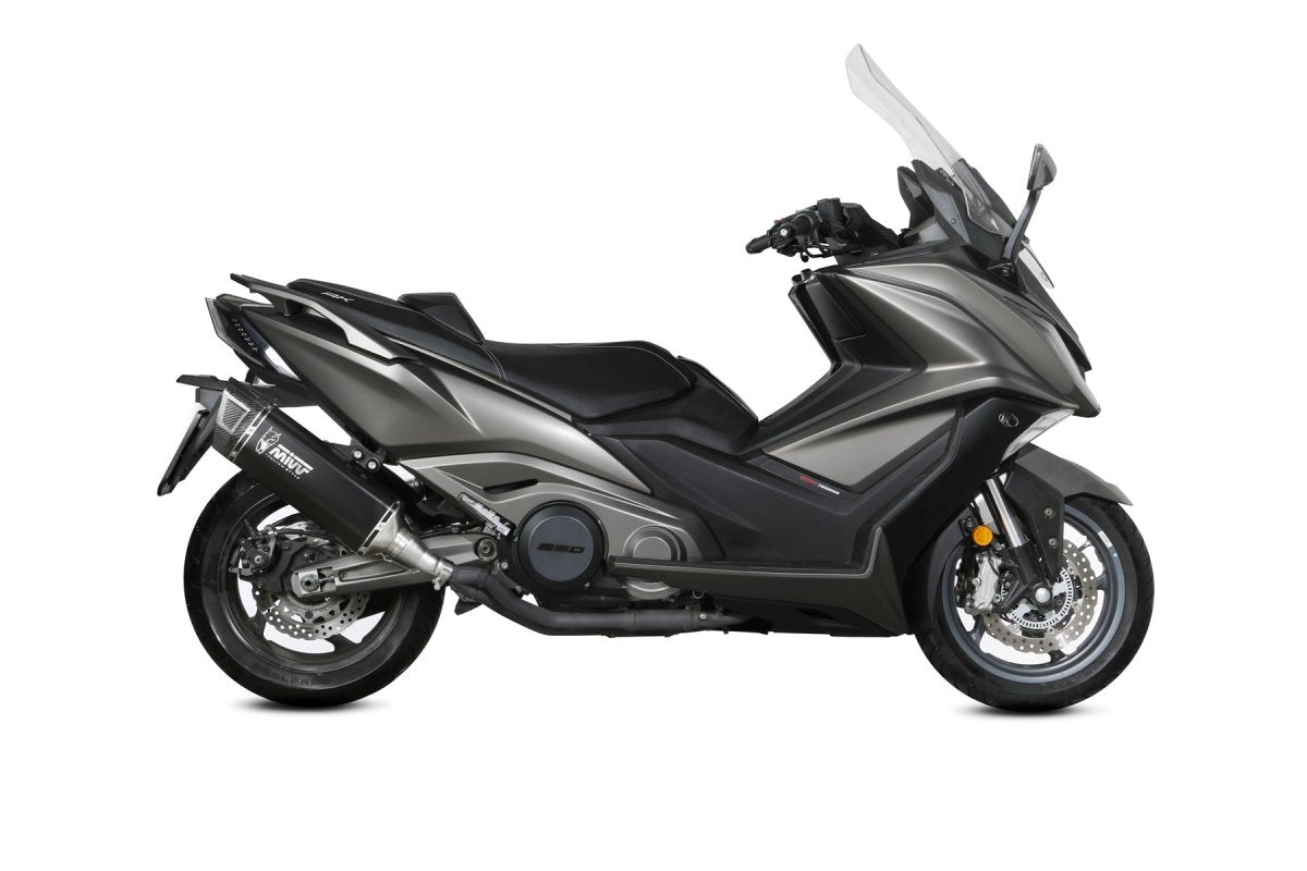 Escape homologado Mivv SR-1 en Acero negro para Kymco AK 550 21-24