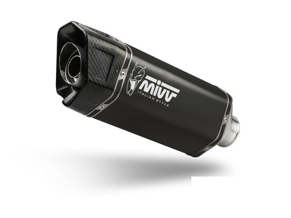 Escape homologado Mivv SR-1 en Acero negro para Kymco AK 550 21-24