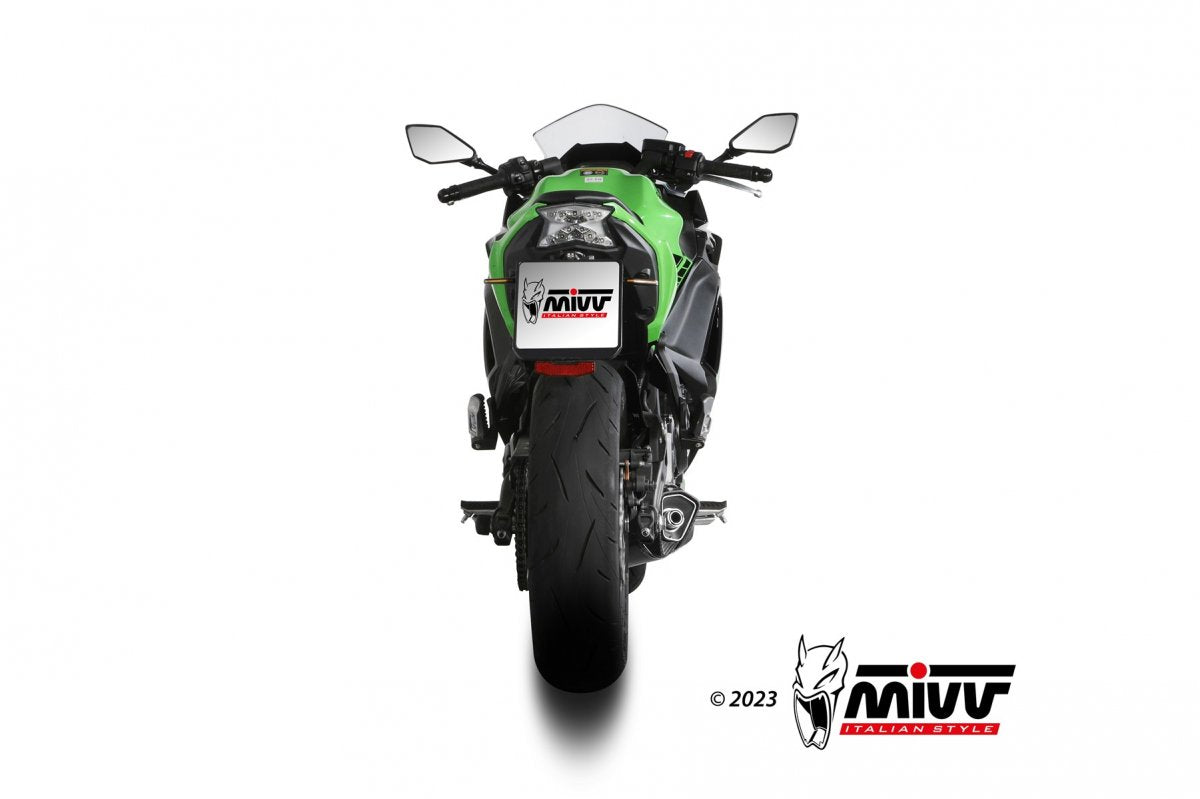 Escape completo homologado Mivv Delta Race en Acero inox. para Kawasaki Z 650 24-26 | Ninja 650 24-26