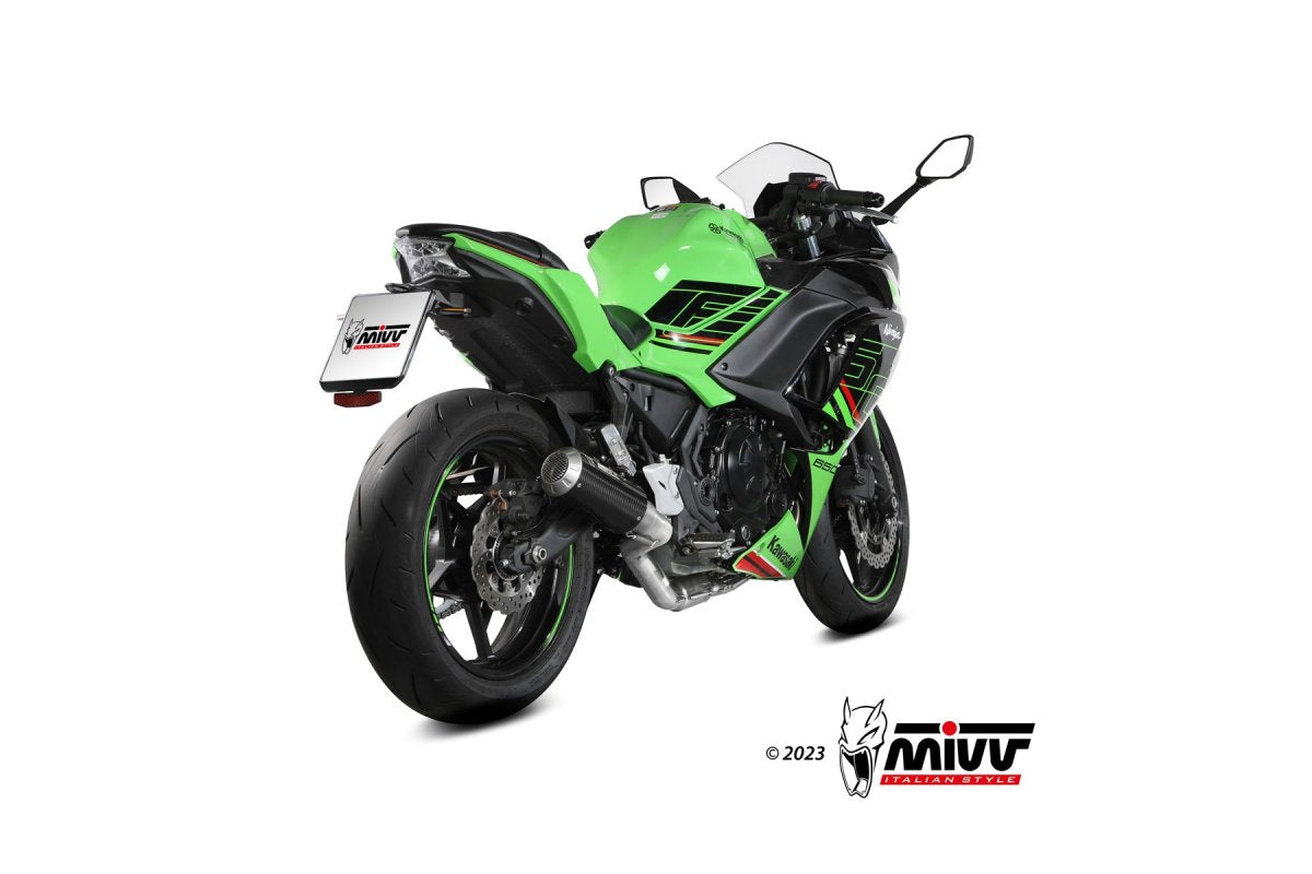 Escape completo no homologado Mivv MK3 en Carbono para Kawasaki Z 650 24-26 | Ninja 650 24-26