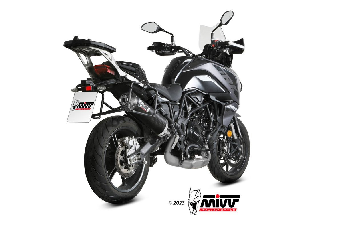 Escape homologado Mivv OVAL en Carbono para Benelli TRK 702 X 23-26 | TRK 702 23-26