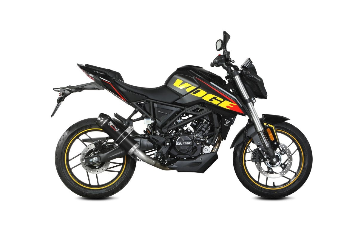 Escape completo homologado Mivv GP en Acero inox. negro con tapa de carbono para Voge Brivido 125 R 23-24