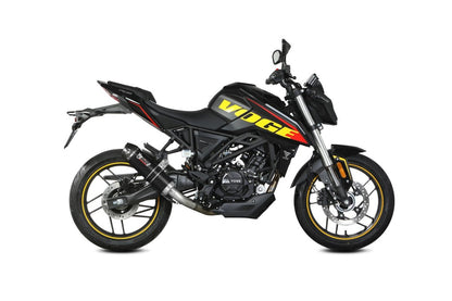 Escape completo homologado Mivv GP en Acero inox. negro con tapa de carbono para Voge Brivido 125 R 23-24