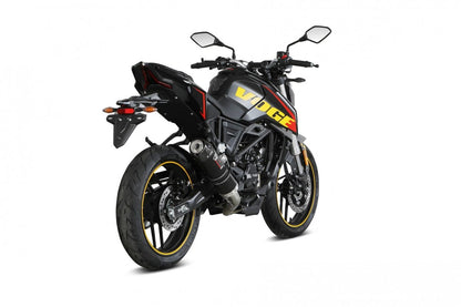 Escape completo homologado Mivv GP en Acero inox. negro con tapa de carbono para Voge Brivido 125 R 23-24