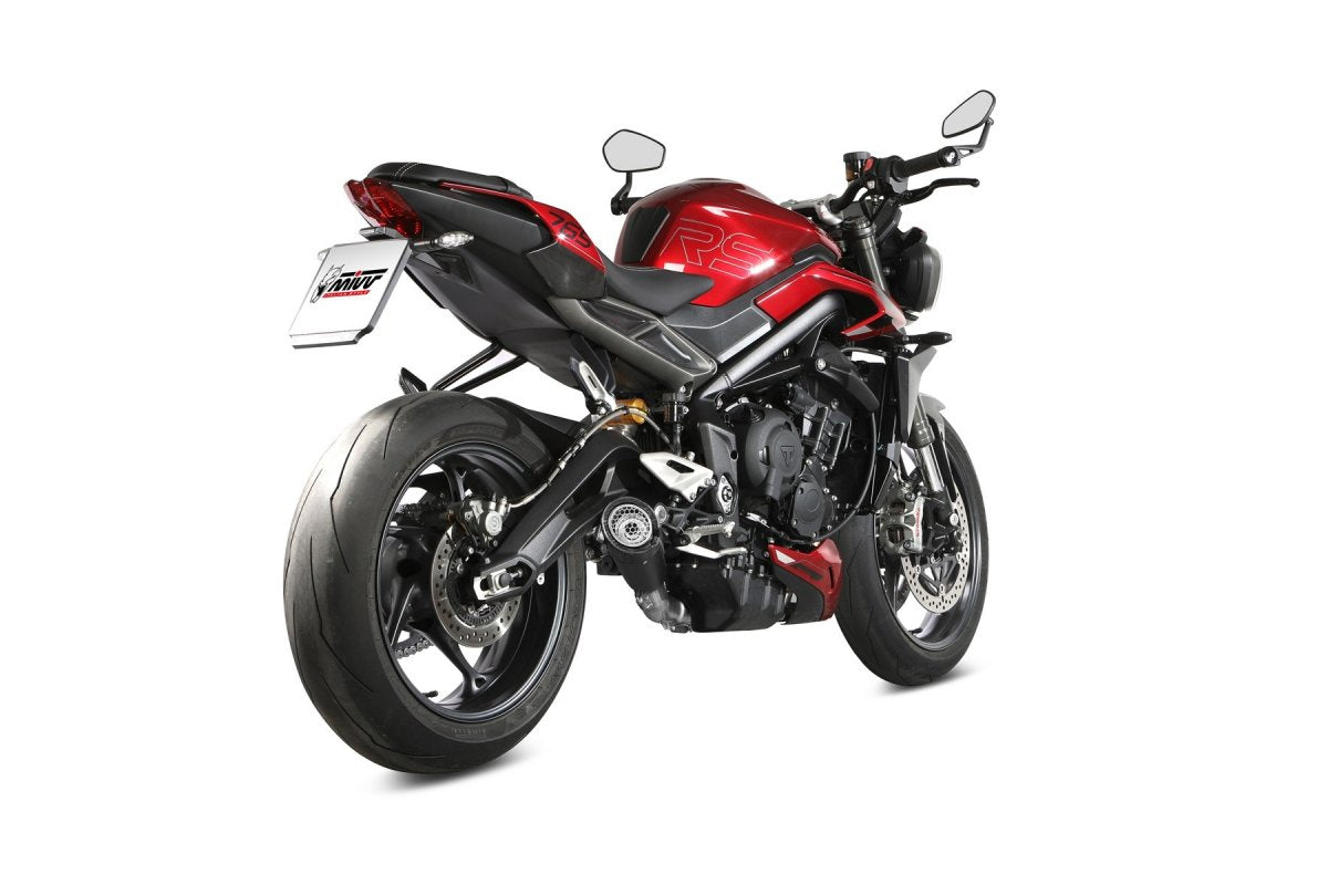 Escape completo no homologado Mivv X-M5 en Acero negro para Triumph Street Triple 765 / R / RS 23-24