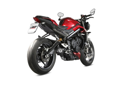 Escape completo no homologado Mivv X-M5 en Acero negro para Triumph Street Triple 765 / R / RS 23-24