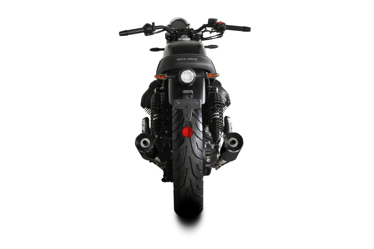 Escape homologado Mivv HR-1 en acero negro para Moto Guzzi V7 21-24