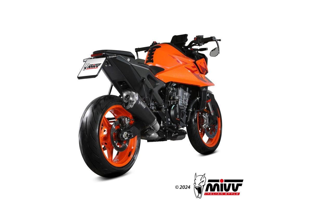 Escape homologado Mivv Delta Race en Acero negro para KTM Duke 990 24-26