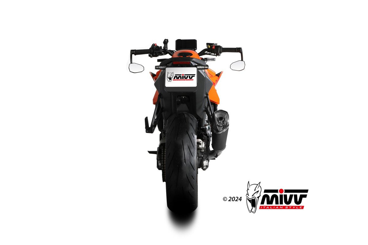 Escape homologado Mivv Delta Race en Acero negro para KTM Duke 990 24-26