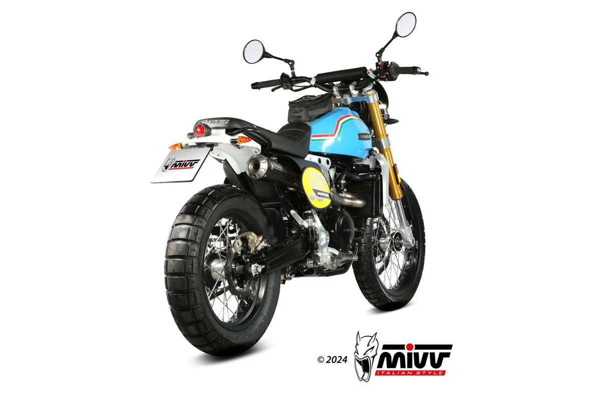 Escape completo no homologado Mivv X-M1 en Acero negro para Fantic Caballero Scrambler 500 21-24 - vista 2