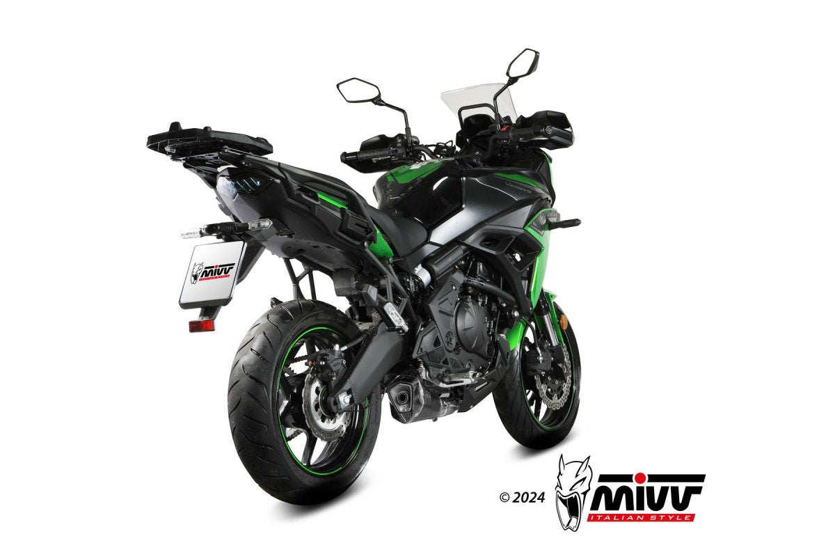 Escape completo homologado Mivv Delta Race en Acero negro para Kawasaki Versys 650 24-26