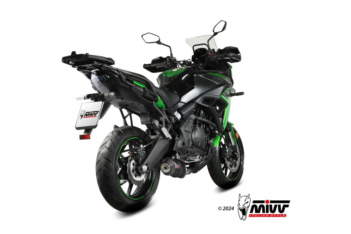 Escape completo homologado Mivv OVAL en Acero negro para Kawasaki Versys 650 24-26
