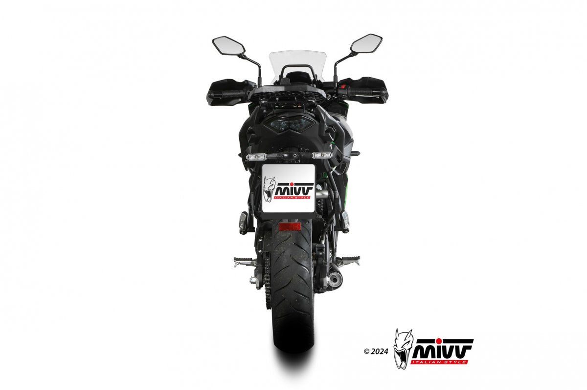 Escape completo homologado Mivv OVAL en Acero negro para Kawasaki Versys 650 24-26