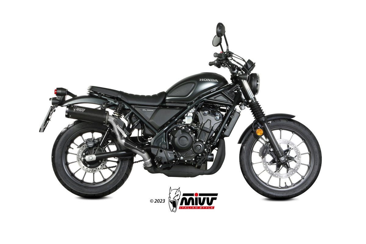 Escape homologado Mivv HR-1 en Acero negro para Honda CL 500 23-24 (Black Moon)