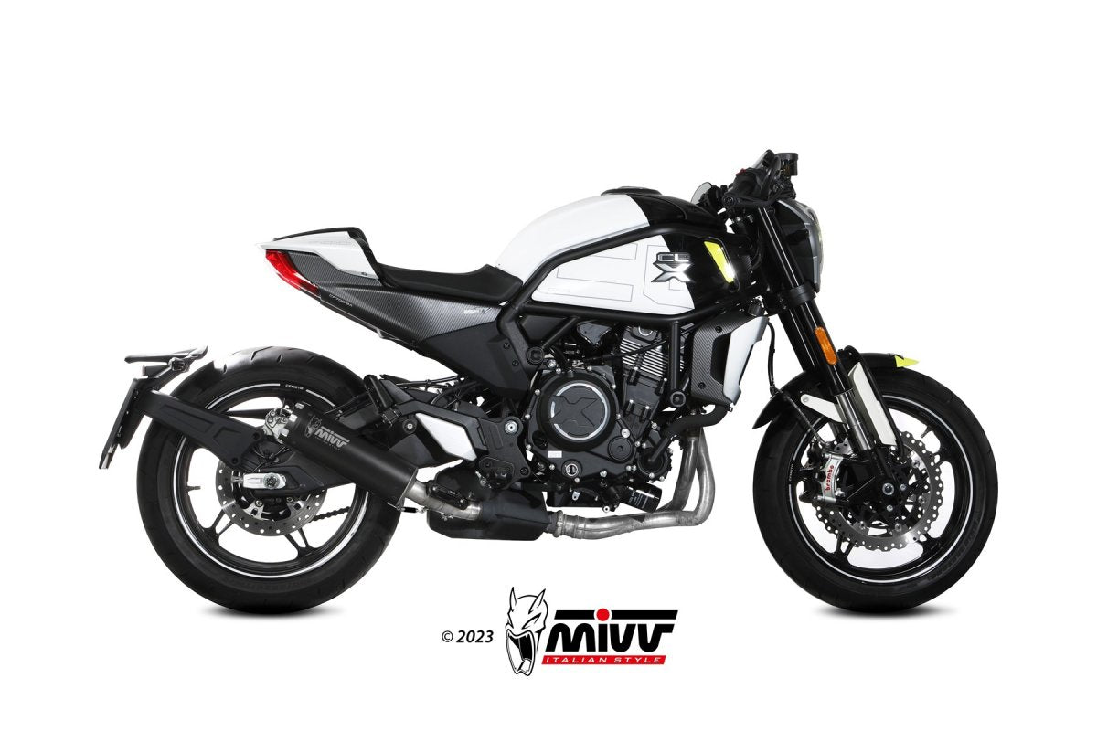 Escape homologado Mivv HR-1 en Acero negro para CF Moto 700 CL-X Heritage 23-26