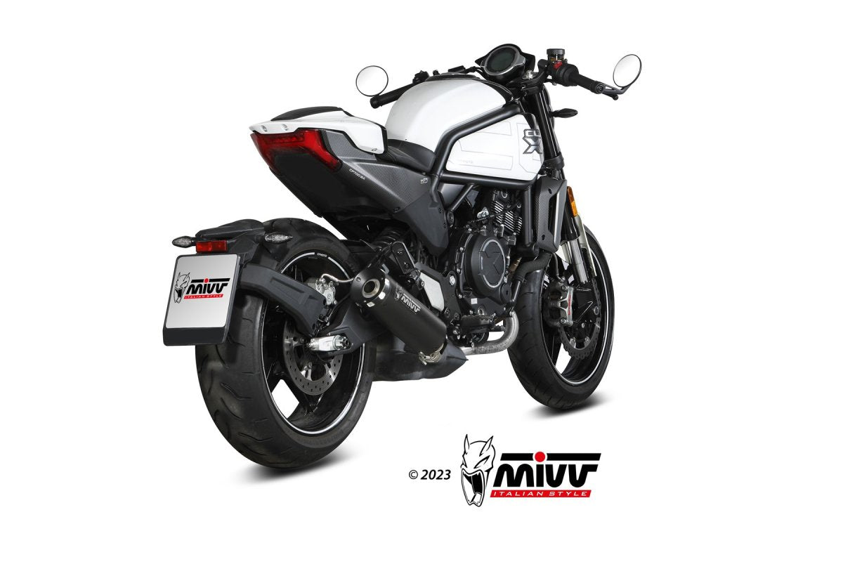 Escape homologado Mivv HR-1 en Acero negro para CF Moto 700 CL-X Heritage 23-26