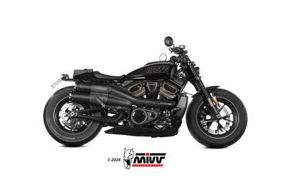 Escape homologado Mivv HR-1 en Acero negro para HARLEY-DAVIDSON Sportster S 21-24