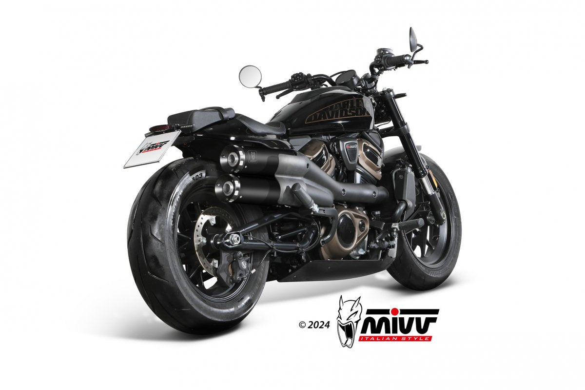 Escape homologado Mivv HR-1 en Acero negro para HARLEY-DAVIDSON Sportster S 21-24