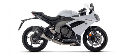 Escape completo ARROW Veloce homologado en aluminio negro con colectores en acero inoxidable para TRIUMPH DAYTONA 660 24-26 - vista 3