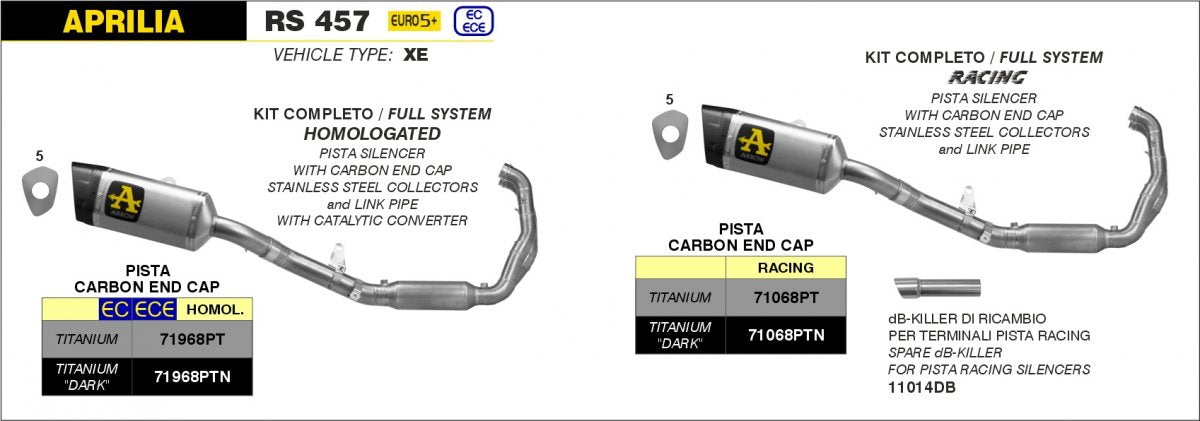 Escape ARROW Pista no homologado en titanio negro para APRILIA TUONO 457 25-26 - vista 2