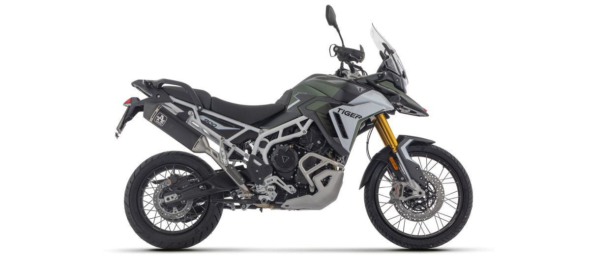 Escape ARROW Veloce homologado en aluminio negro para TRIUMPH TIGER 900 GT / GT PRO 24-26 - vista 1