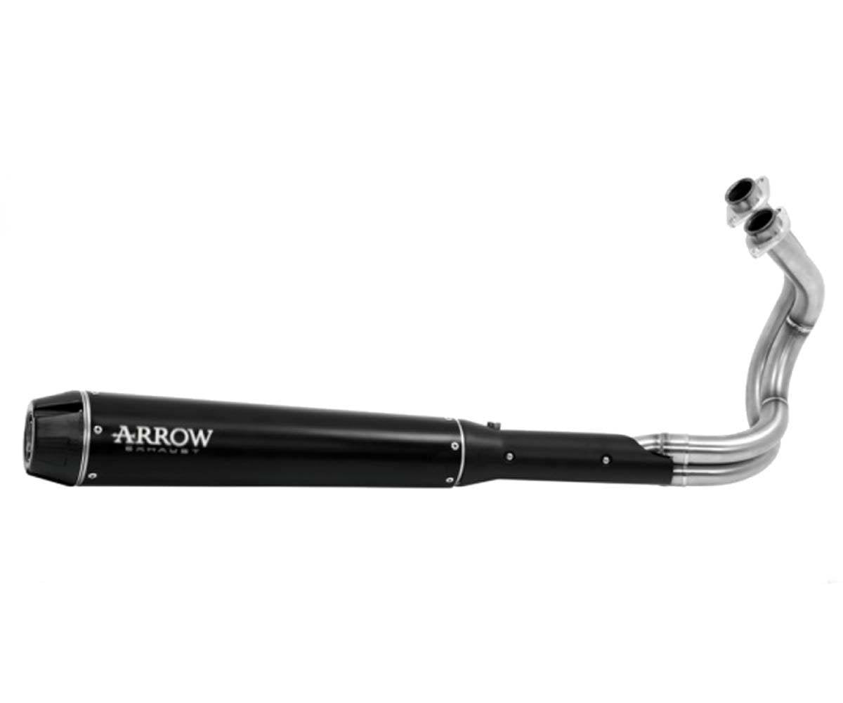 Escape completo ARROW X-Kone homologado en aluminio negro con tapa en carbono con colectores en acero inoxidable para KAWASAKI VULCAN 650 S 21-24 - vista 1